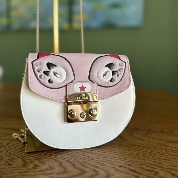 NEW！Furla My Play Interchangeable Metropolis Leather Flap -CAT - Picture 1 of 8